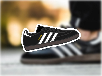 Adidas Samba adidas black causals footwear illustration nike print samba shoes sticker trainers