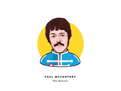 Sgt. Pepper at 50 - Paul McCartney cartoon character face illustration man music paul mccartney portrait psychedelic sgt peppers the beatles