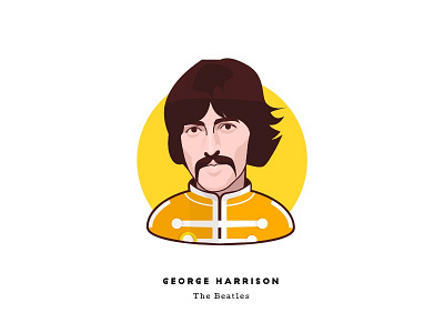 Sgt. Pepper at 50 - George Harrison cartoon character face george harrison illustration man music portrait psychedelic sgt peppers the beatles