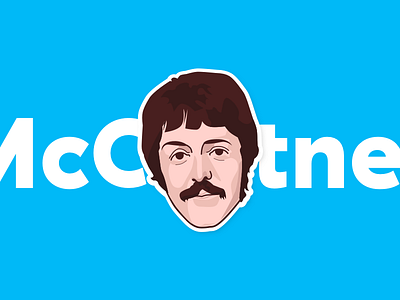 Paul McCartney band blue eyes face head hero moustache music paul mccartney the beatles type vector