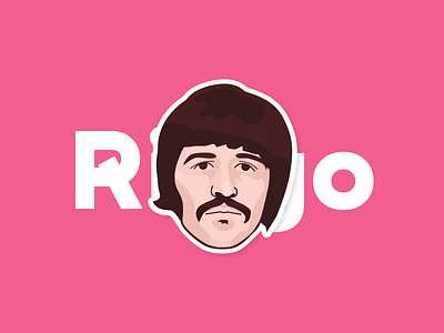 Ringo Starr - UK Sticker Contest beatles dribbble face icon man music pink portrait sketch sticker uk vector