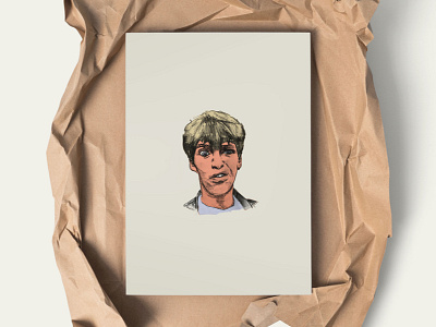 Lee Mavers - Colour Prints 80s 90s brit pop face illustration liverpool man musician orange portrait print sketch
