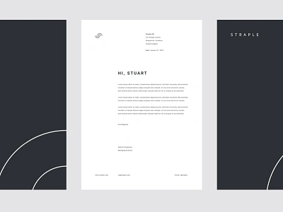 Straple Letterheads adobe illustrator collateral design system framework layout letterhead print stationary straple template type