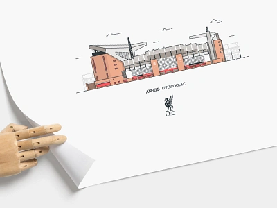 Anfield Illustration anfield building champions league city cityscape football liverpool soccer stadium uk