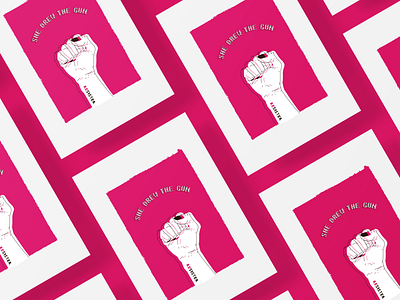 She Drew The Gun Artwork: Pink art blur design drawn face fist hand icon illustration line liverpool music pink politics poster print protest trippy type uk