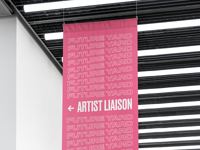 Future Yard Signage banner branding festival flag logo mockup music pink repeater signage signage design type
