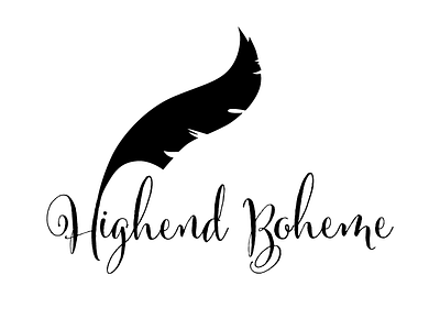 Highend Boheme Logo branding craft feather identity indie logo rottencupcakes script