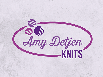 Amy Detjen Knits logo branding icon illustration knit knitting logo needles rottencupcakes yarn