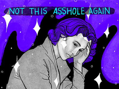 Not This Asshole Again galaxy girls illustration procreate stardust