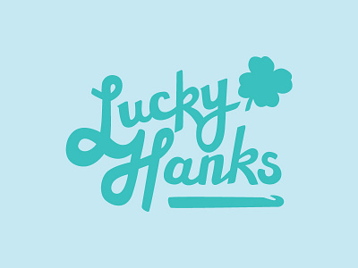 Lucky Hanks Stacked Logo clover crochet handdrawn type script yarn
