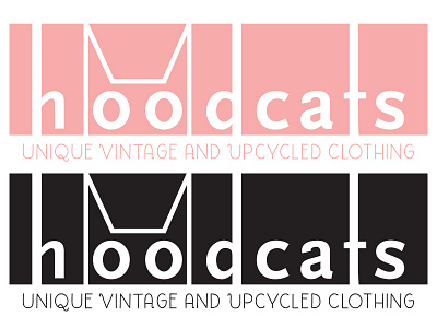 Hoodcats cats cute girly identity logo meow type