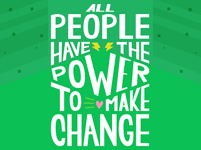 GoFundMe Giving Report: People Power brand branding green hand lettering heart illustration illustrator lightning bolt pen tool typography vector