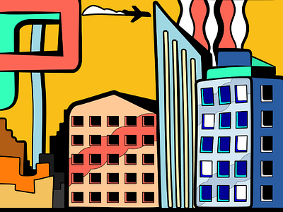 City landscape adobeillustrator city citylandscape colorful illustration landscape vectorillustration