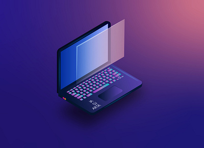 Isometric Laptop adobe illustrator artist artwork branding design illustration isometric isometric design vector