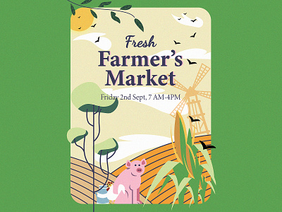 Farmer Market Poster adobe illustrator artwork branding farmer farming illustration illustrator market vector
