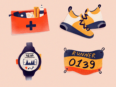 Runner's kit art artwork illustration illustrator pixel procreate runner running sport spot spotillustration