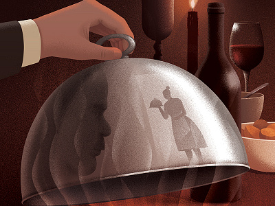 Bonnefemme Dribbble dark feast fiction illustration literature serving servingdish wine