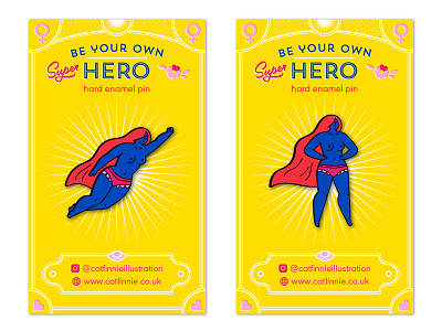 Superhero enamel pin design