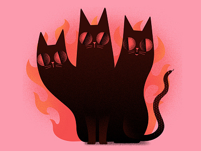 Cerberpuss animation cats characterdesign illustration mythology photoshop the100dayproject vectors