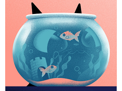 Fishbowl animation cat characterdesign fishbowl illustration photoshop the100dayproject vectors
