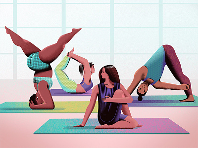 International Yoga Day animation characters digitalart diversity health illustration internationalyogaday lifestyle vectors yoga