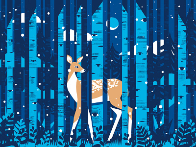 Forest animation blue deer design digitalart folktaleweek forest illustration illustrator vectors