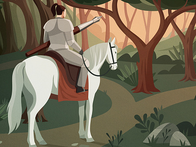 To Who or to Whom, detail decision digitalart editorialillustration forest illustration illustrator knight photoshop plants quest vectorart