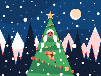 Happy holidays! character forest holidays illustration illustrator snow vectors winter womeninanimation womeninillustration womenwhodraw xmas xmastree