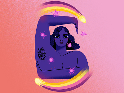 Woman with comets comets cosmic drawinyourstyle vectors woman