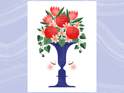 Happy Valentine's Day! card art digital art flowers illustration illustrator love plants prints printshop relationships romance valentines