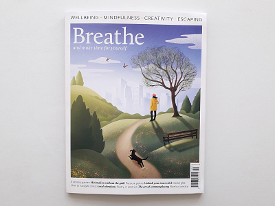 Breathe magazine cover breathe cover artwork digitalart illustration illustrator lifestyle magazine illustration mindfulness nature spring