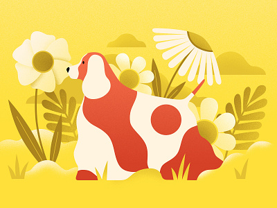 Dog Days of Summer animals animation character designer dog illustration illustrator pets plants summer sunshine vector art