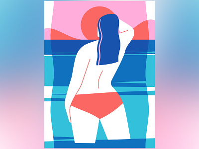 Coastline beach character characterdesign digitalart graphic holiday illustration illustrator sea sun vectorart woman womenwhodraw
