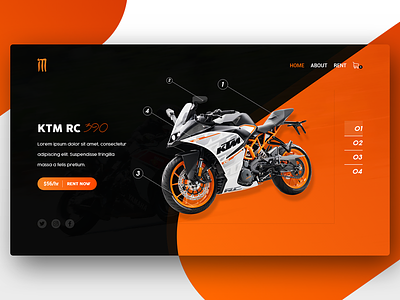 Website UI - Rent a Motorbike graphic design uiux web design