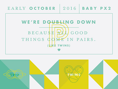 Twins announcement baby design twins