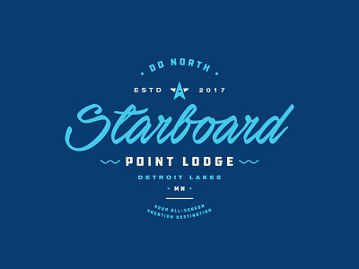 Starboard badge blue brand typography