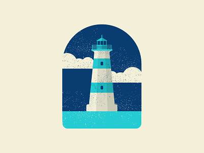 North Shore blue illustration lighthouse texture