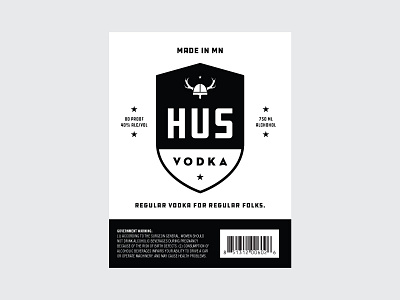 HUS 2 booze identity label logo vodka