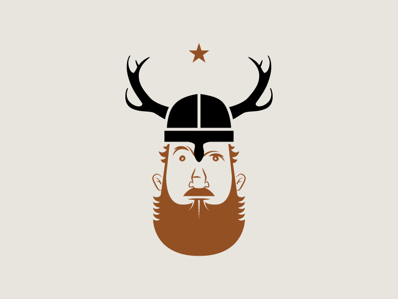 SV Bourbon character viking identity logo bourbon booze label