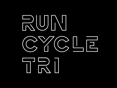 Run Cycle Tri continuous line typography
