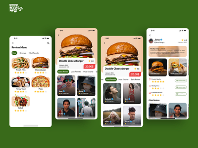 Food Truck Dish Review UI App Page e commerce fnb food food app food truck mobile mobile app review review page ui app ui design uiux