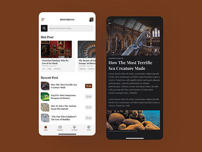 Historians 🧠 | History theme Blog UI App Design