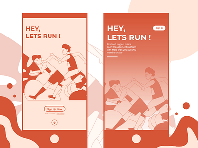 Hey Lets Run apps figma first page flat flat illustrator illustration illustrator mobile mobile apps running sports ui ui apps ui design uiux ux