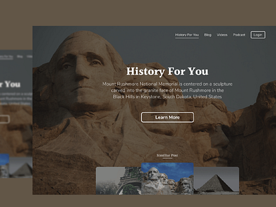 Rushmore UI education education website geography history landing page nature ui ui design uiux web web design