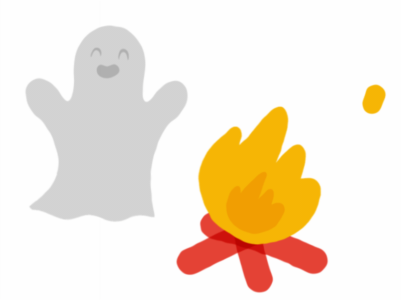 Ghost Story 2d 2danimation after effects aftereffects animation camp fire campfire doodle for google ghost ghost story gif illustration motion motion design 👻
