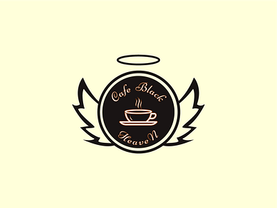 Cafe Black Heaven branding design flat graphicdesign logo minimal restaurant vector