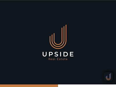 Upside Real Estate branding design flat graphicdesign illustration logo minimal ui vector