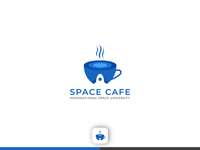 Space Cafe (International Space University) branding design flat graphicdesign illustration logo minimal ui ux vector