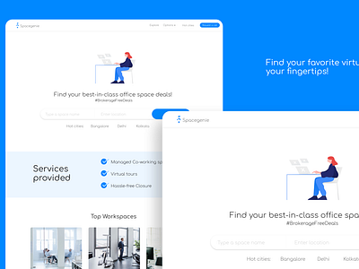 Virtual office finder - Web design visual identity and UI/UX