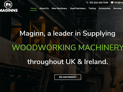 Maginn - Machinery Website graphic design service landing page webdesign website development